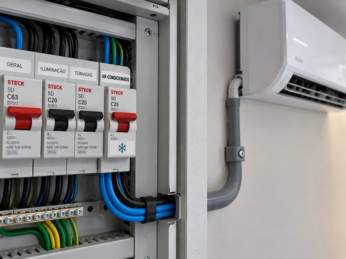 Instalação de ar-condicionado com infraestrutura elétrica pela Eletrofaz